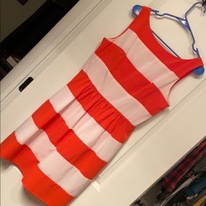 B DARLIN Coral / White Striped Dress SZ 13 / 14